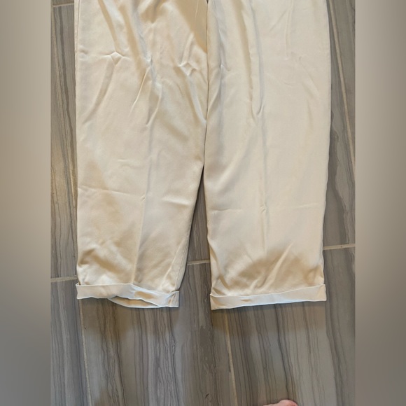 INC International Concepts Light Khaki Silk Slacks Women’s Size 12 Wide Leg - Picture 11 of 12